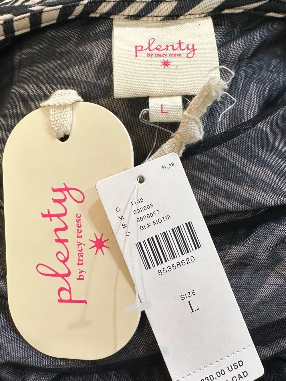 Anthropologie Plenty by Tracy Reese Drop-Waist Bubble-Hem Dress Black White Sz L - Picture 10 of 12